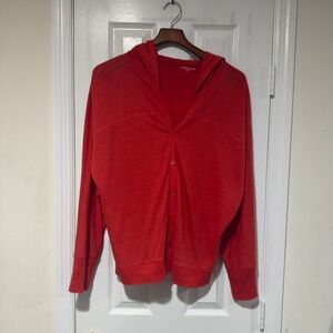 Eileen‎ Fisher Firefly Orange Linen Jersey Hoodie XL